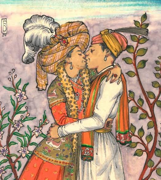 AI-generated artistic interpretation of Emperor Babur and Baburi